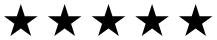 5 stars in color black