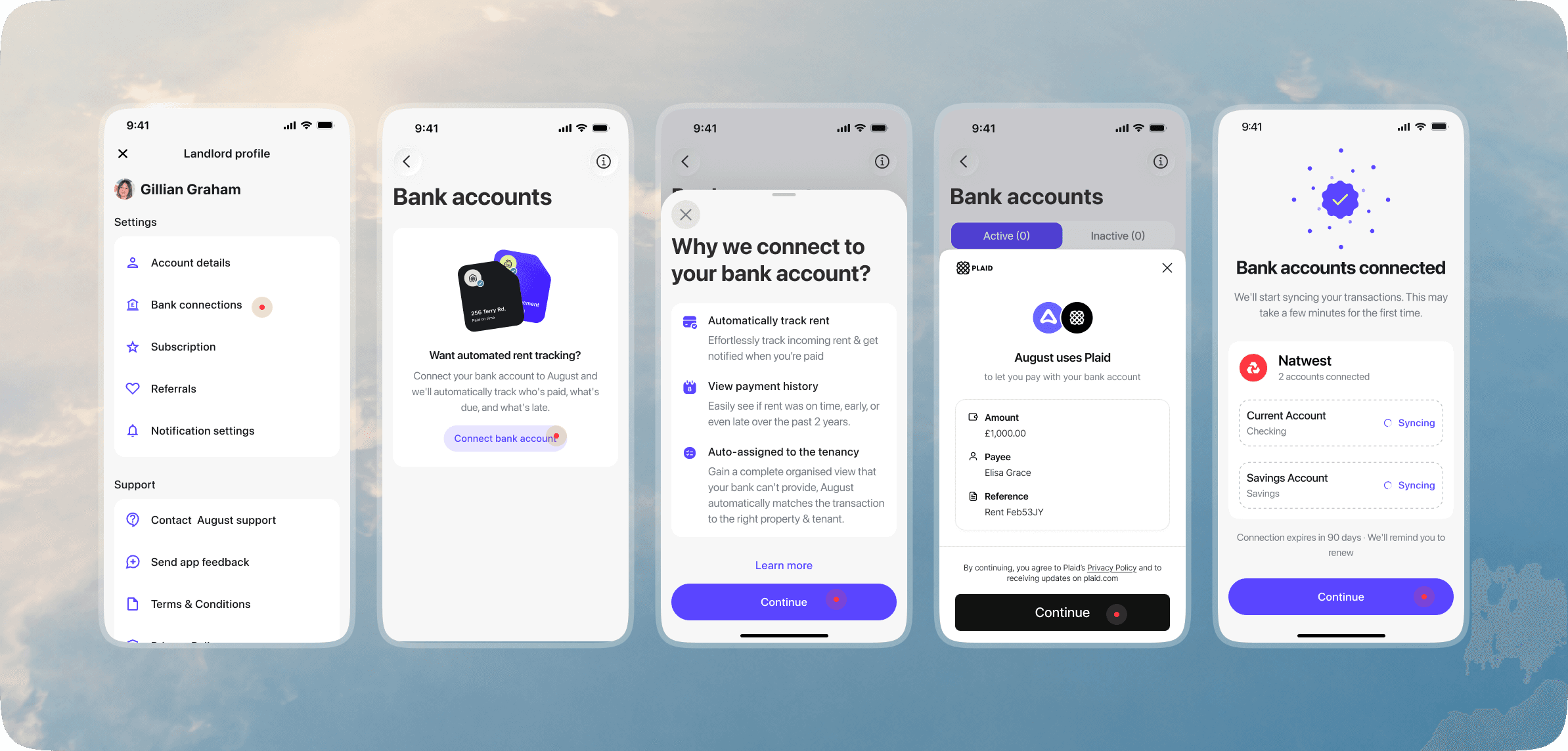 Connecting your bank account with August