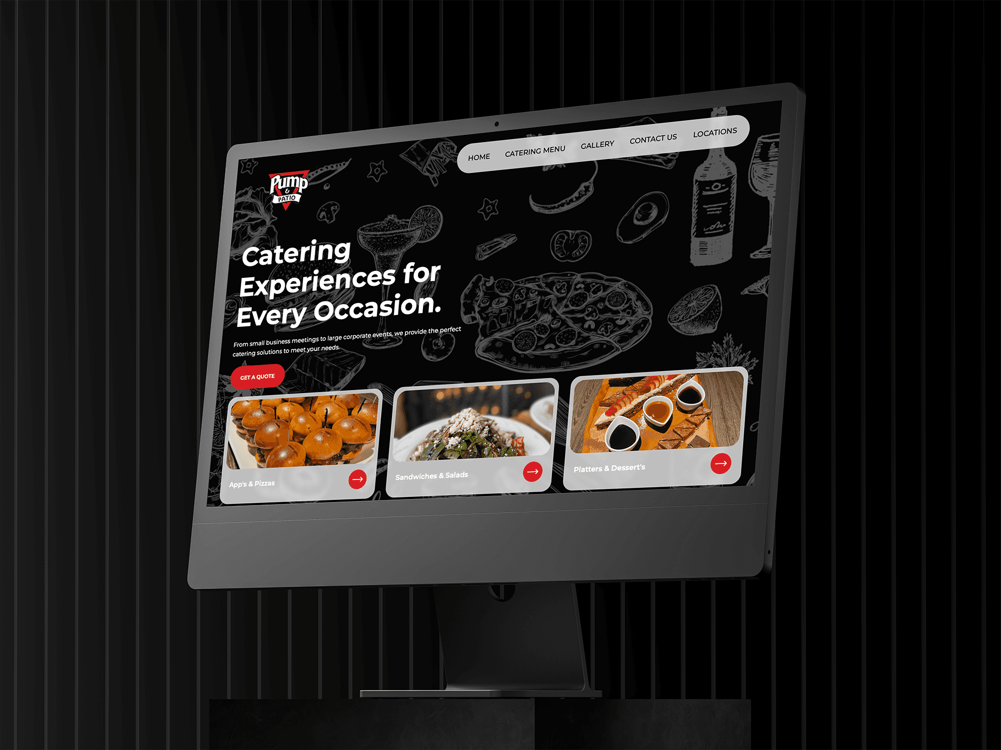 Pump Group restaurant website design for hospitality brand