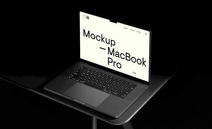 a laptop on the dark room