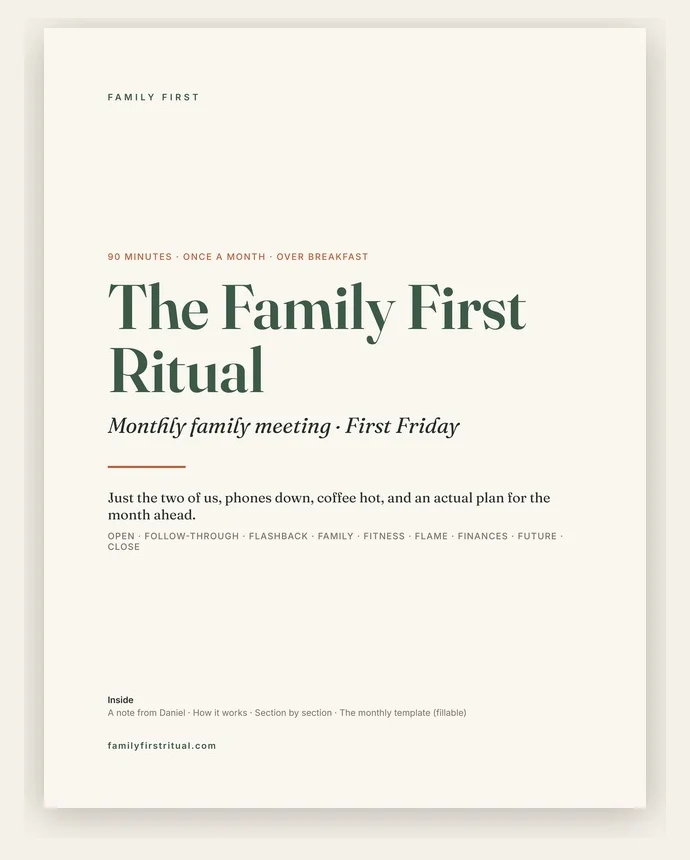 Family First Ritual — the 90-minute agenda cover