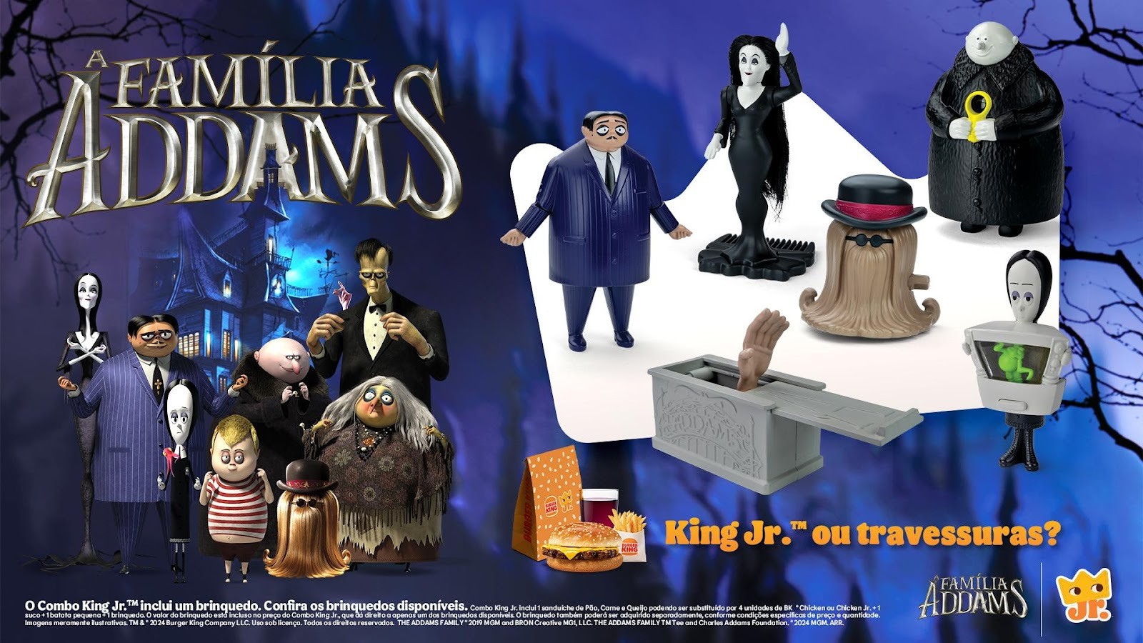 Burger King lança colecionáveis da Família Addams para o Halloween