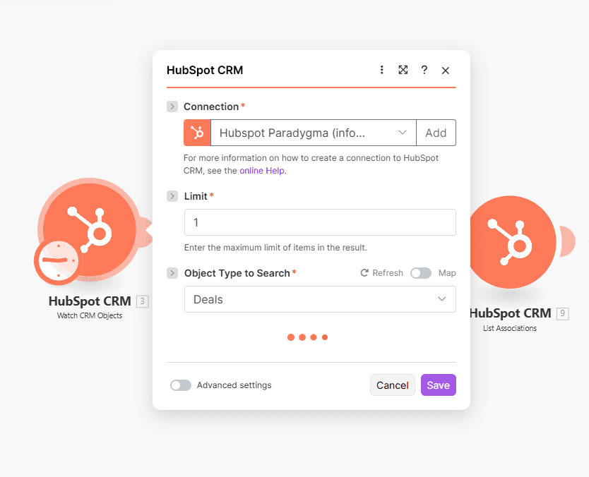 Dettaglio dell’automazione di VOIS a partire da HubSpot