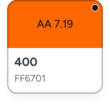Orange KOMPAN design system colour token with contrast ratio 7.19