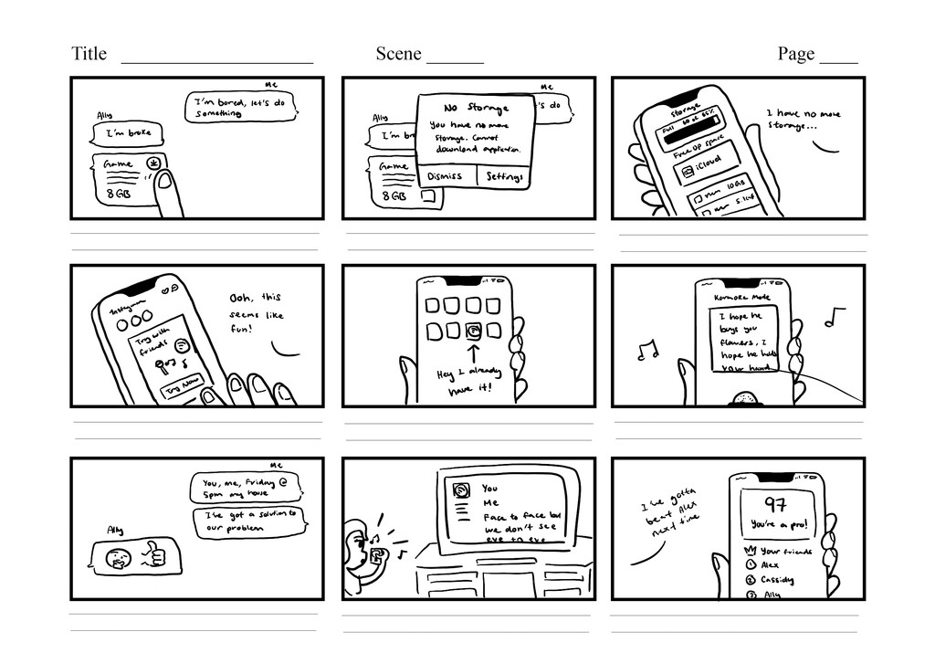 Spotify karaoke storyboard