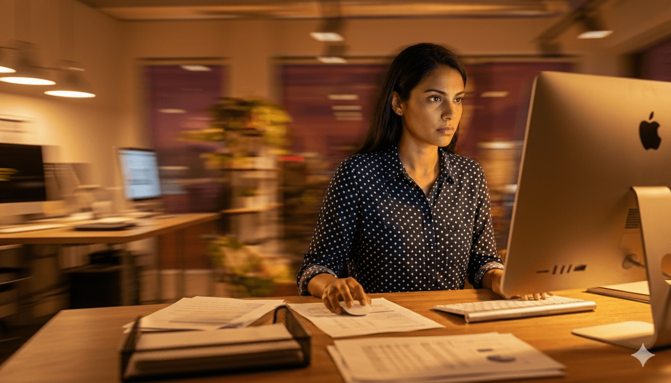 femme au travail occupée