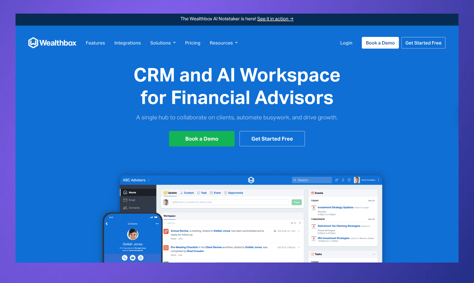 Wealthbox Homepage