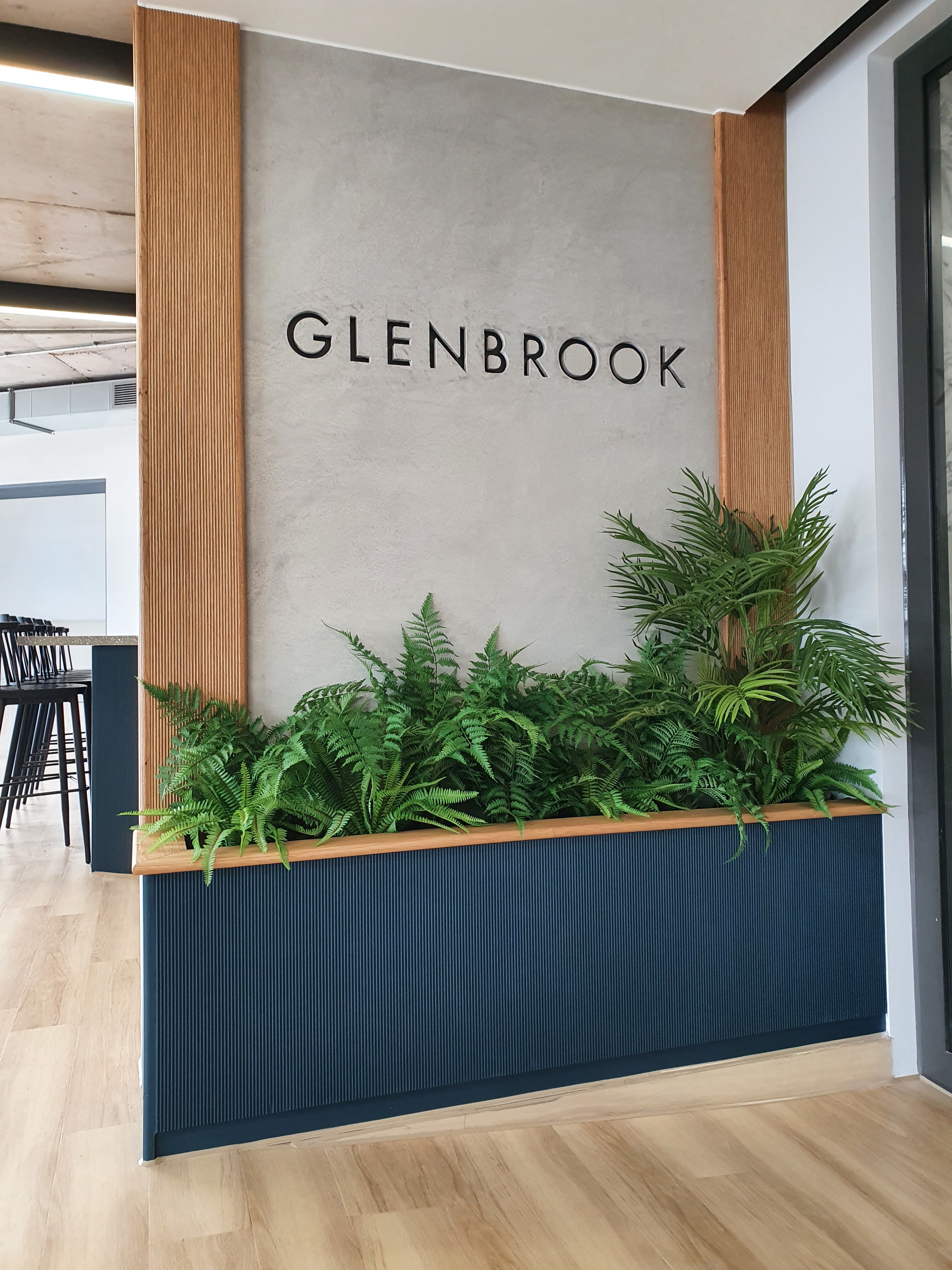 Biophilic installation in office reception in Manchester