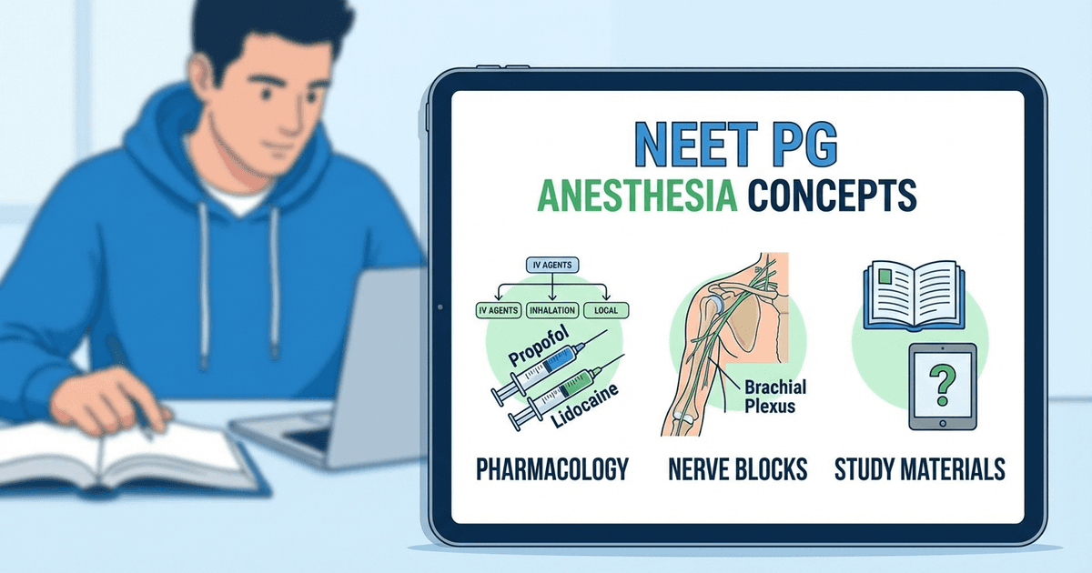 Cover: How to Study Anesthesia for NEET PG 2026: High-Yield Topics, Drug Classifications and Exam Checklist