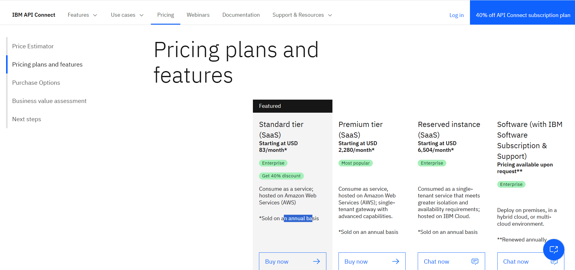 IBM API Connect pricing