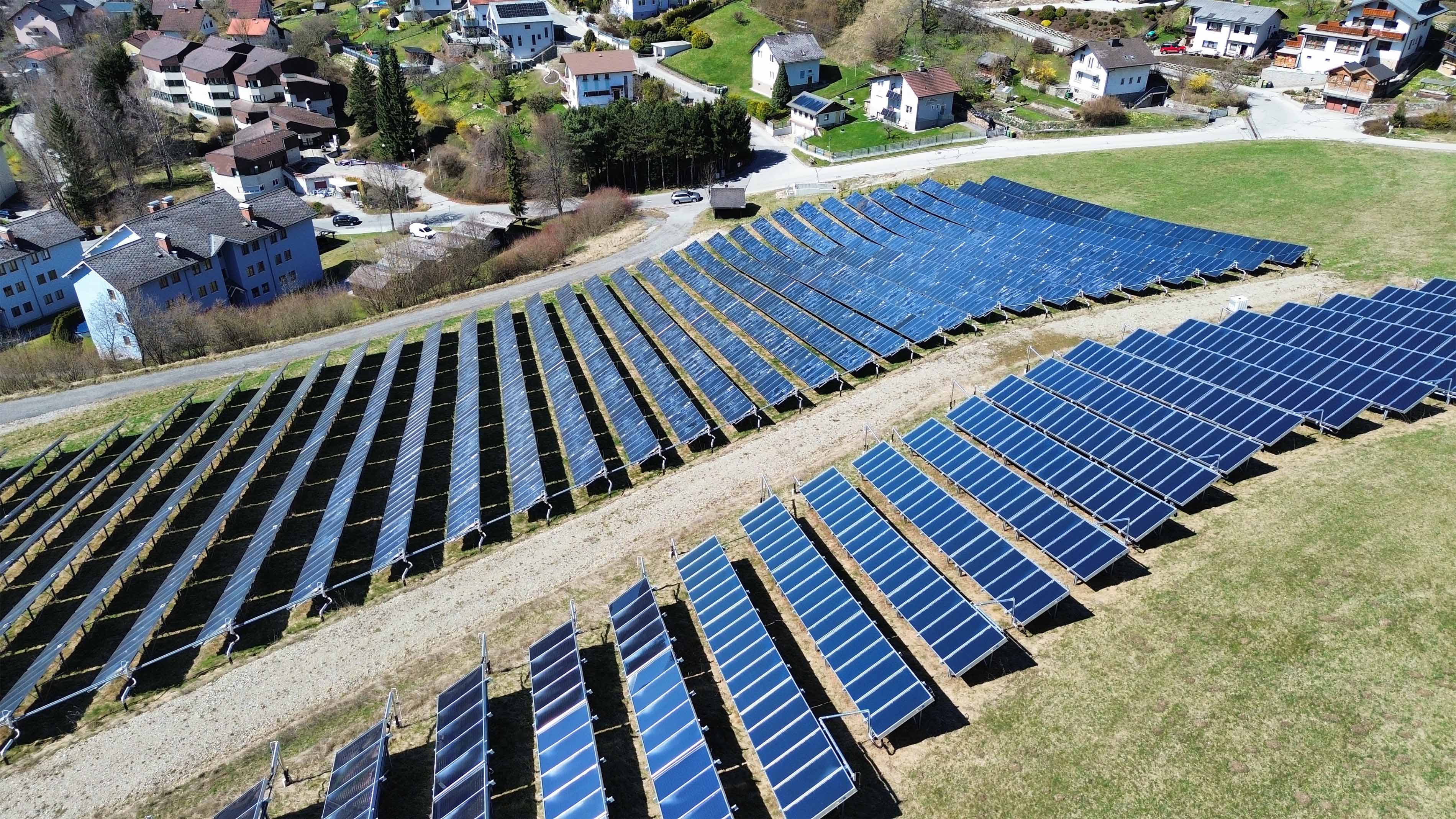 solar panels aerial view