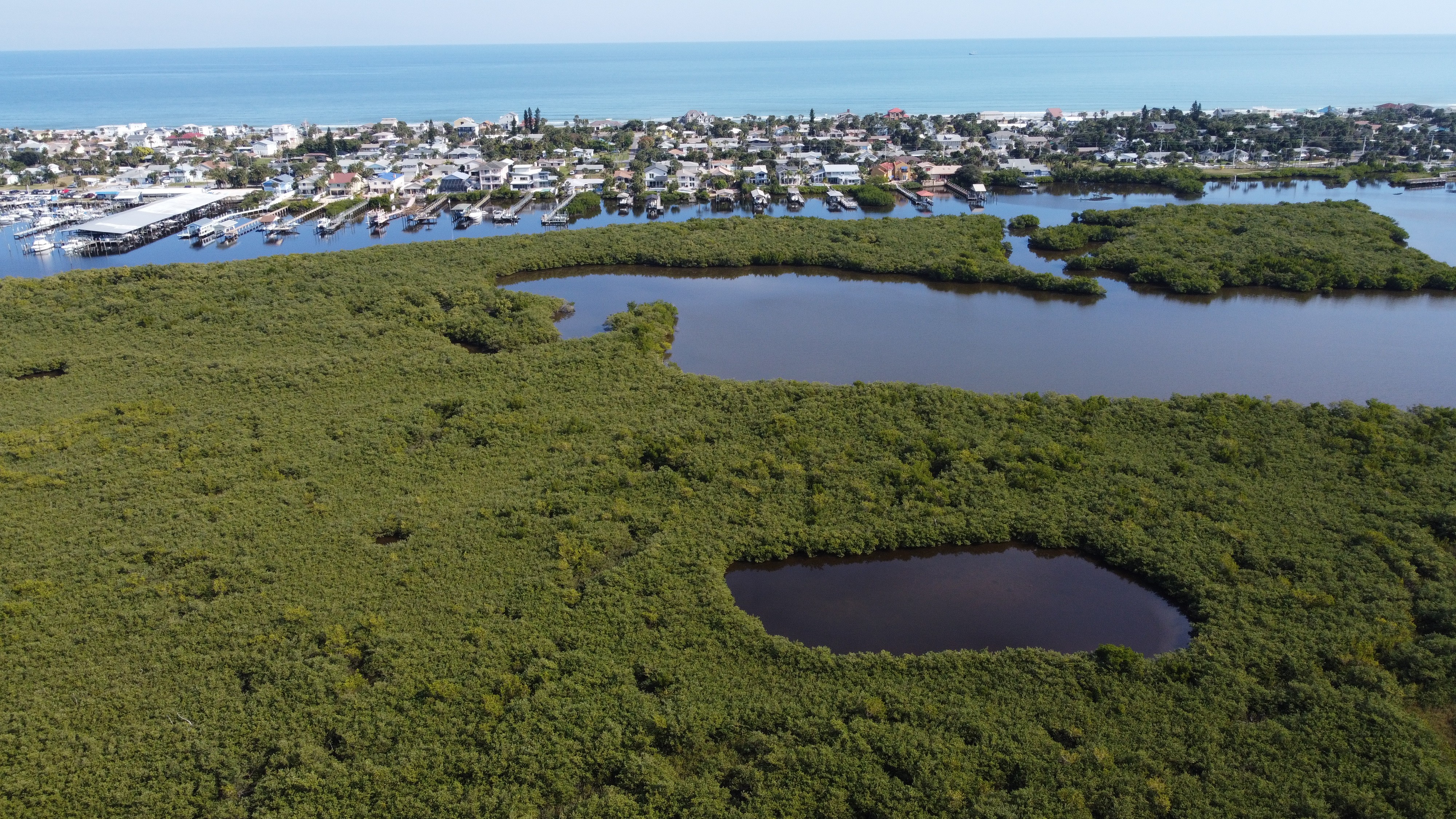 adventure yacht harbor drone shot