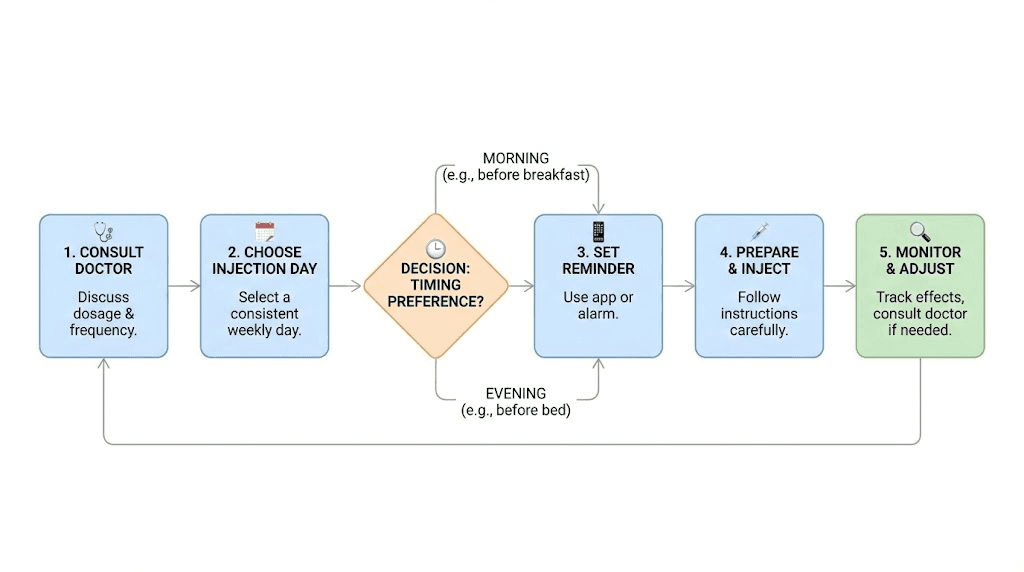 How to build your personal GLP-1 injection schedule five step flowchart