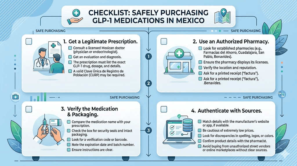 Safety checklist for buying GLP-1 medications in Mexico