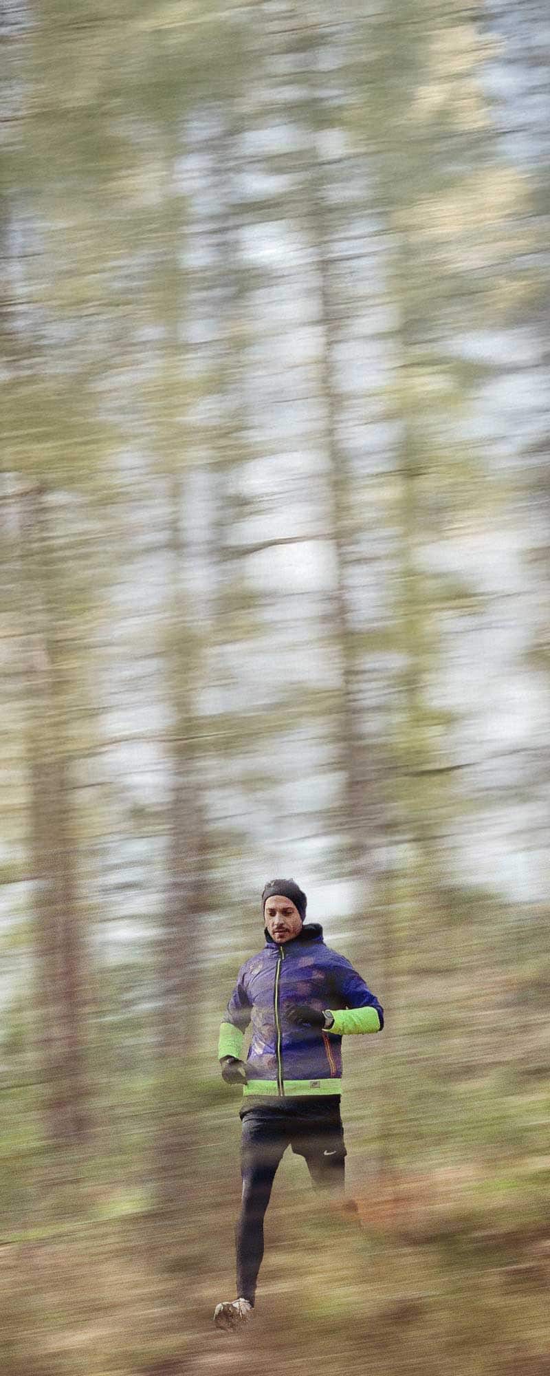 Andrej Mihelic, co-founder and designer of The Outsiders app, and an endurance runner training outdoors