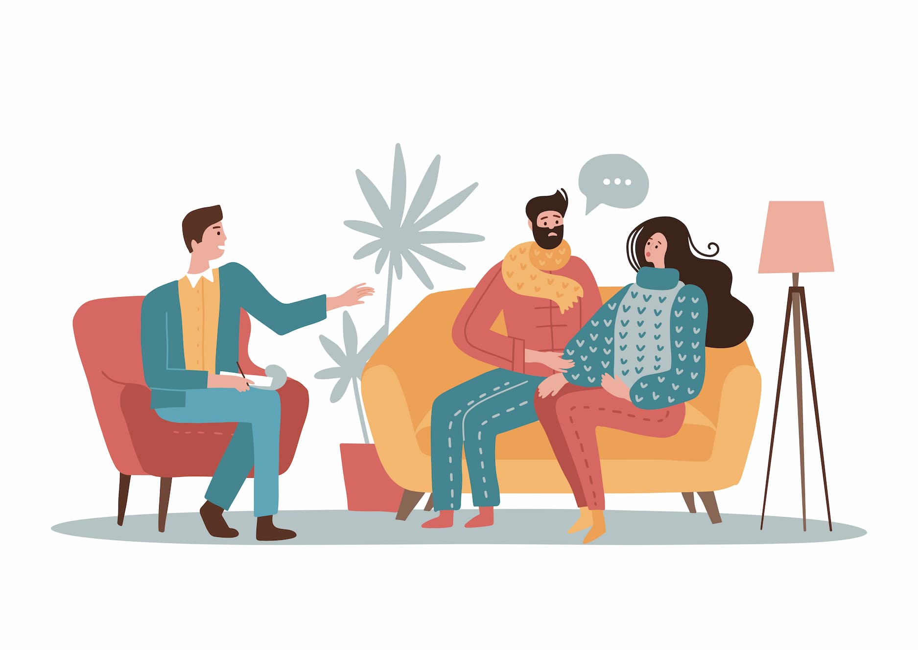 Carton Bild wo ein paar mit einander redet