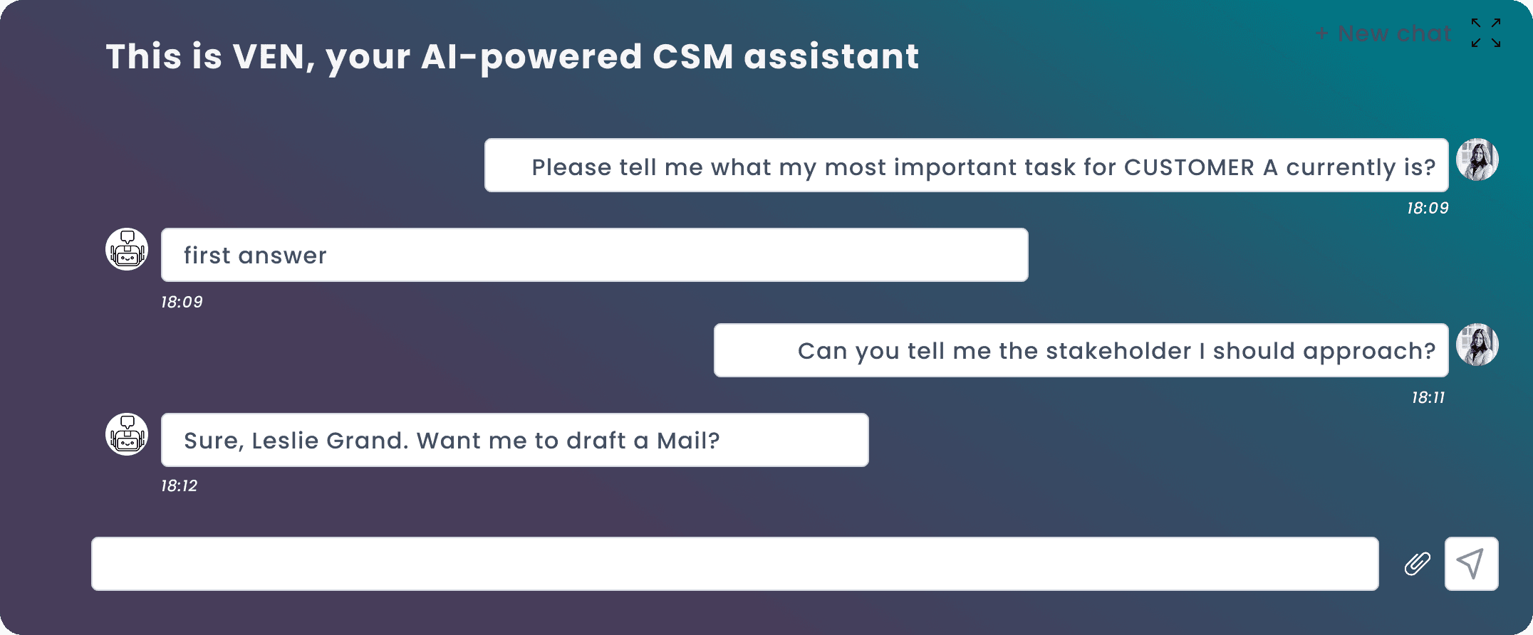 Conversional analytics relevant for all customer data in VENMATE