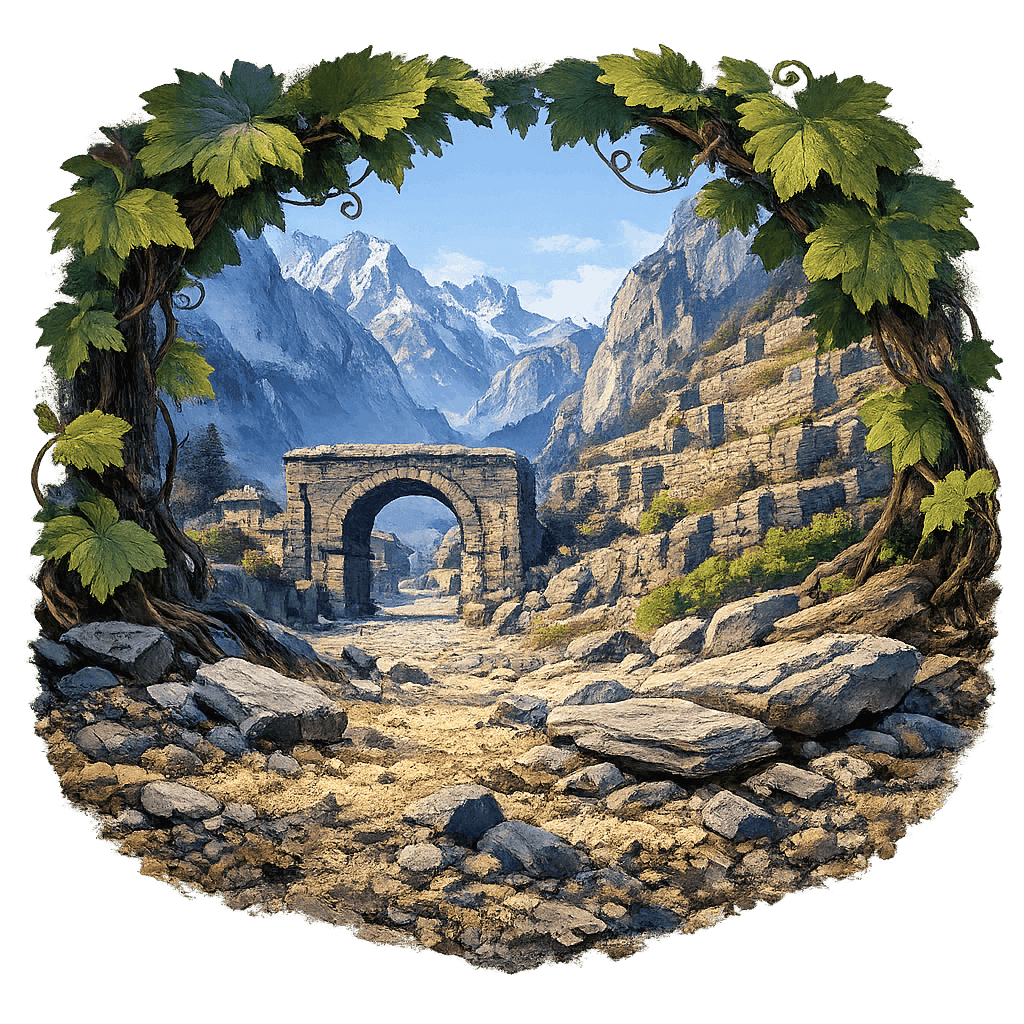 Detailed graphic of the Donnas wine region.