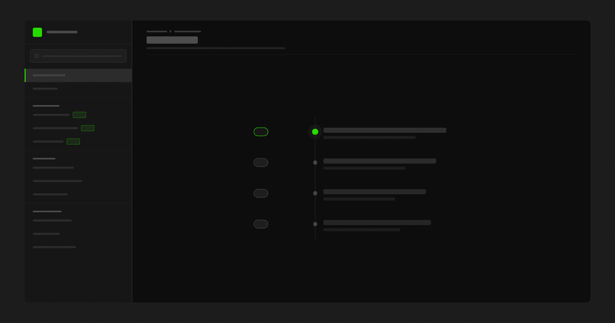 Release notes timeline with version entries and change descriptions
