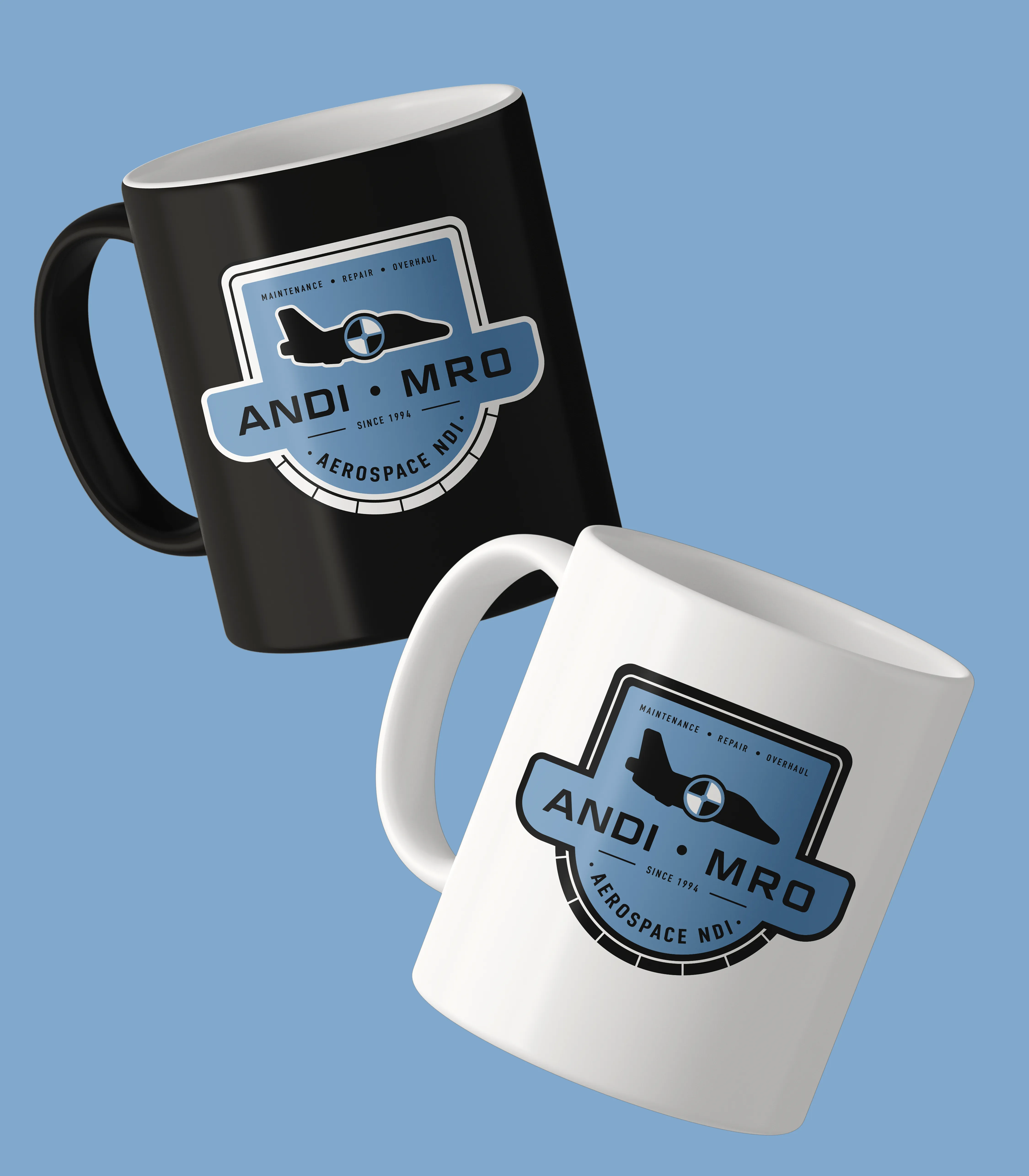 Mugs with emblem design