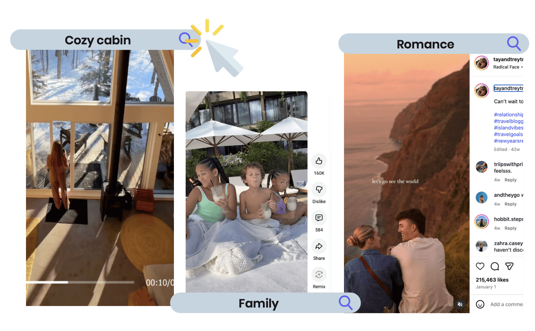 Vacation rental search on social media