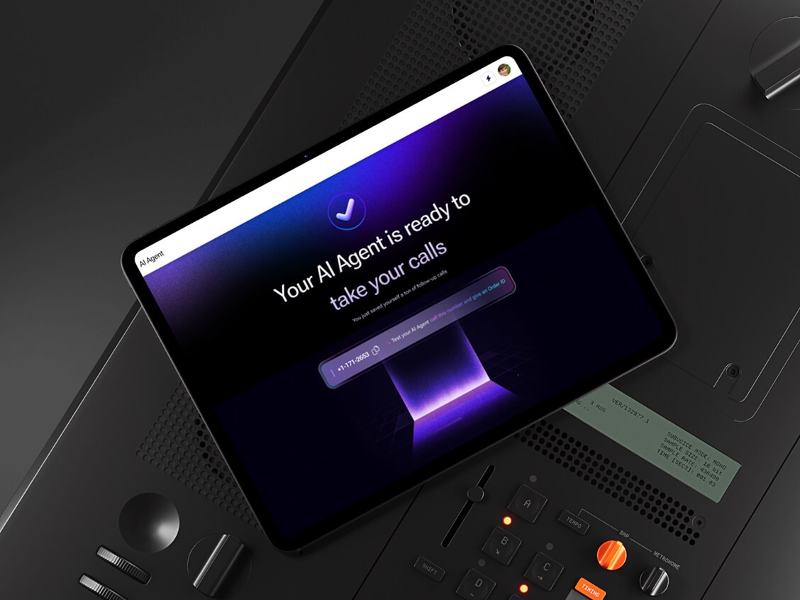 Tablet displaying AI agent interface used to support operational workflows and decision-making within the Ship.Cars platform