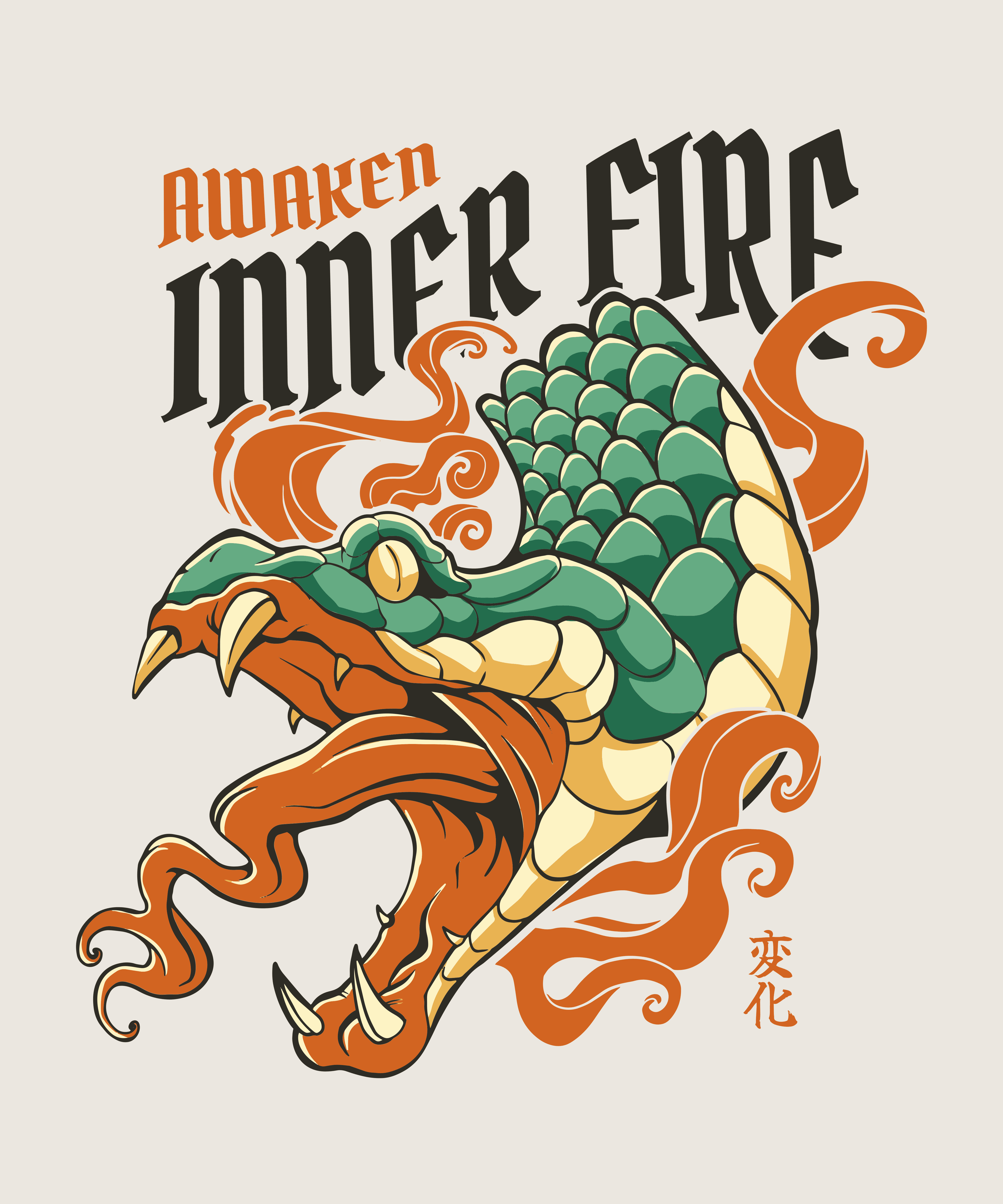 Cartoon Feuer T-Shirt Design