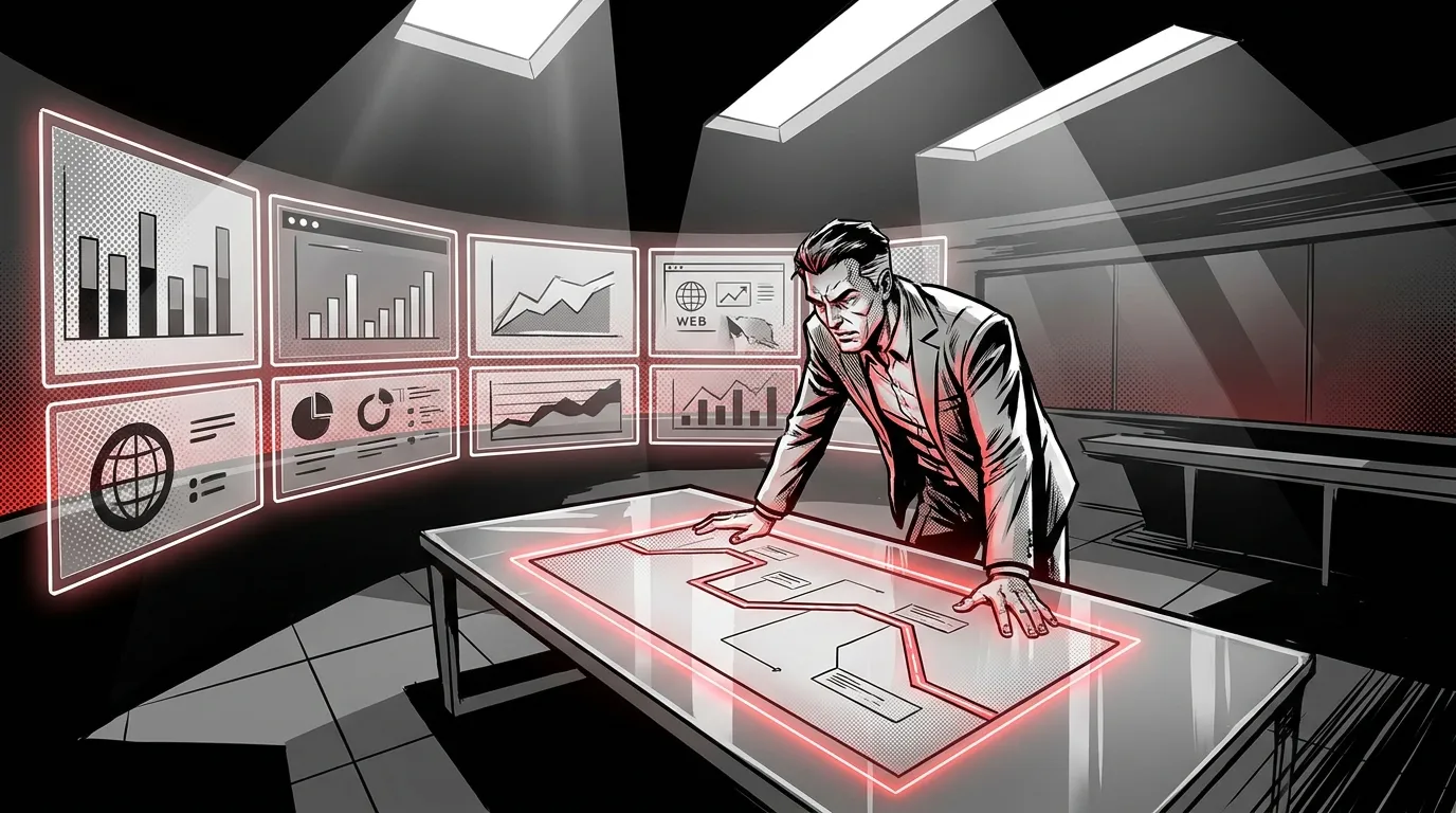 Expert analyzing digital data at RockN' Socials, a digital marketing agency.