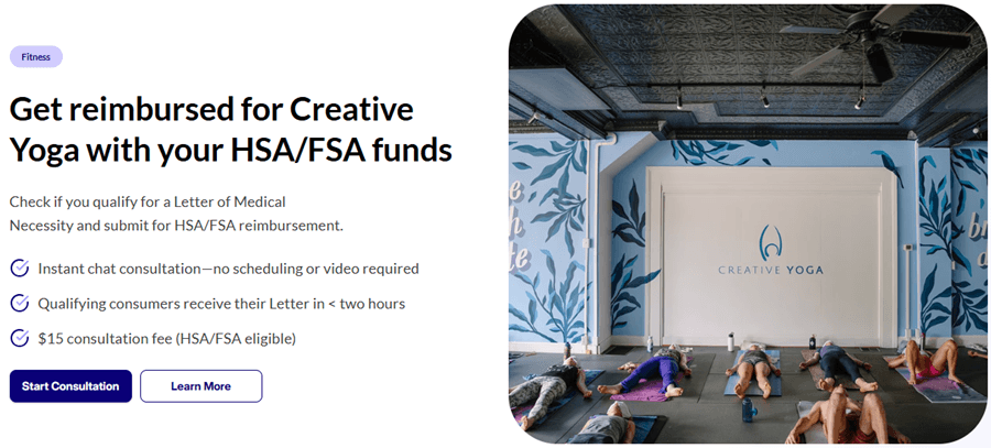 Get a Letter of Medical Necessity consultation for yoga