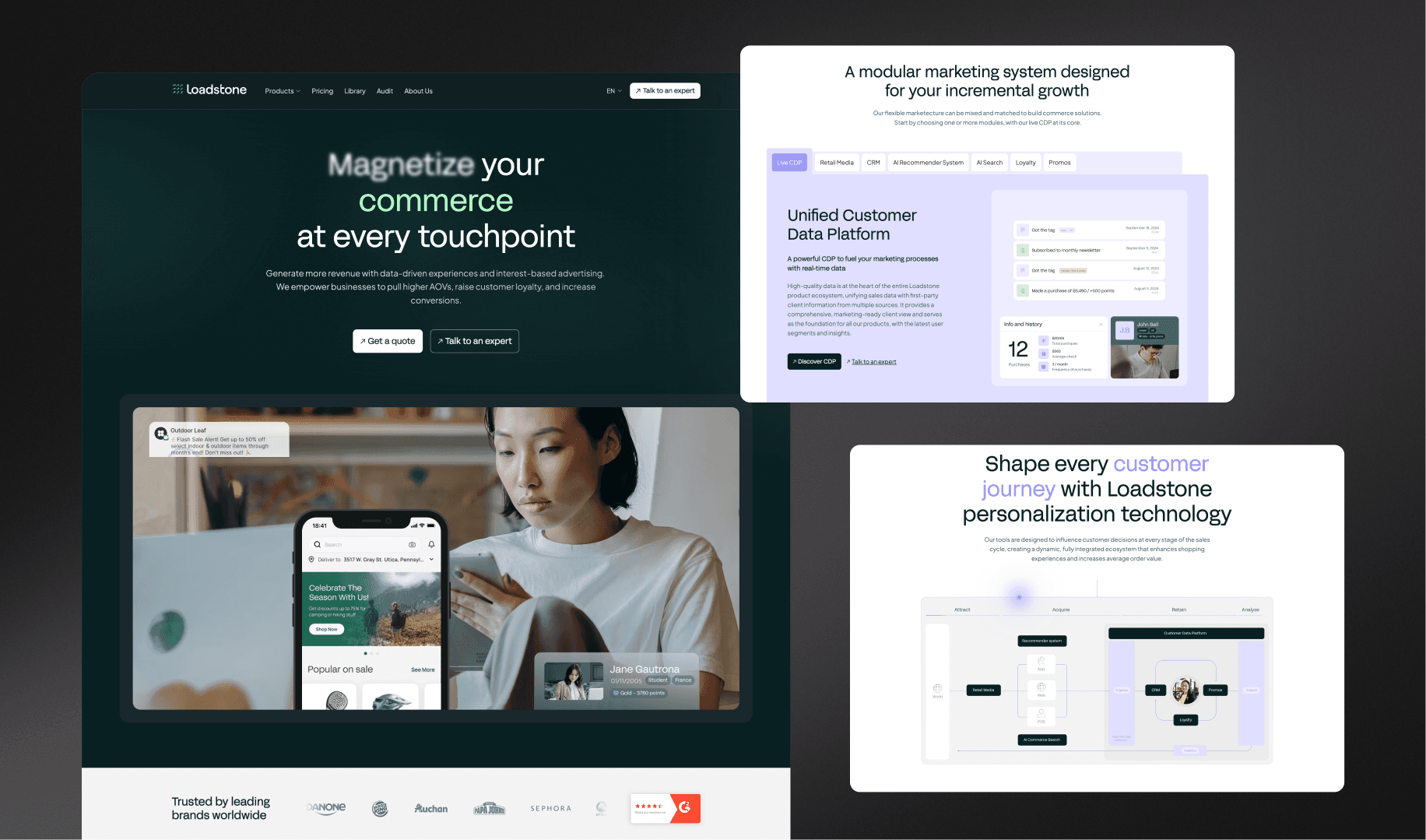 Abstract dark blue and brown waves