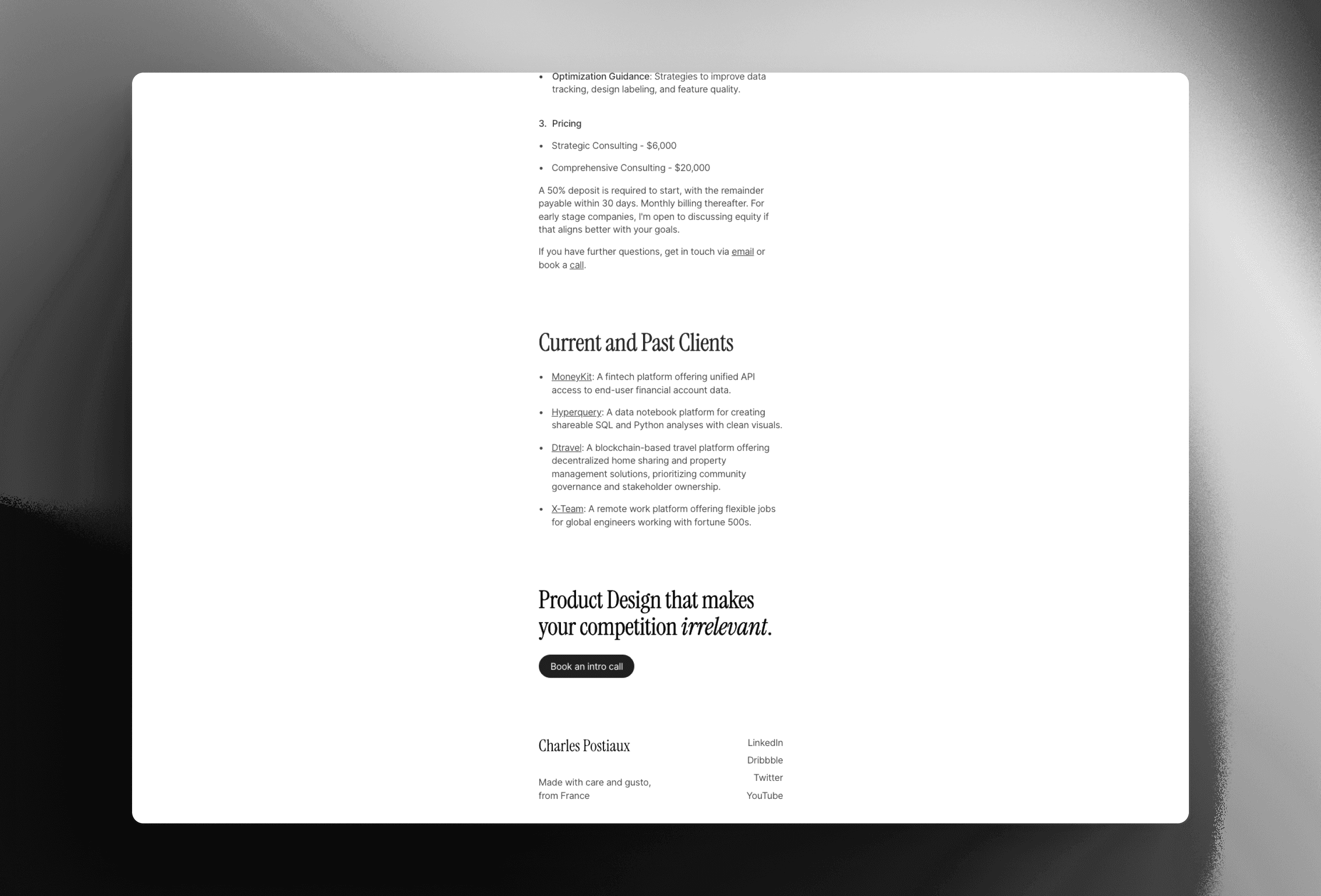 Simplistic — 作品集网站设计灵感
