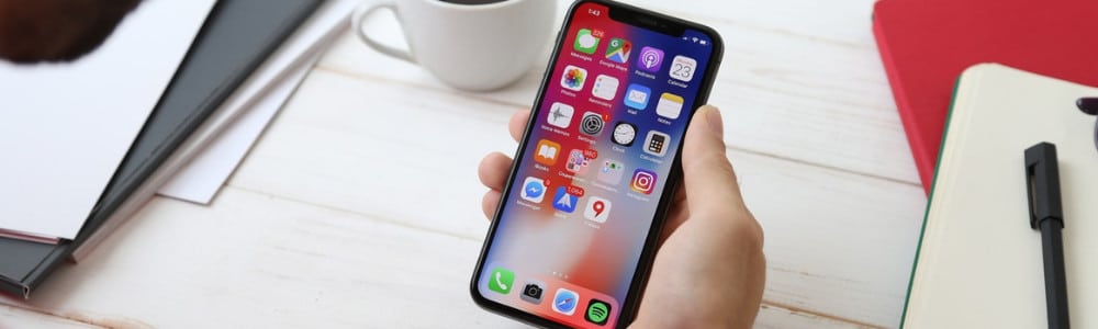 Hand holding a phone