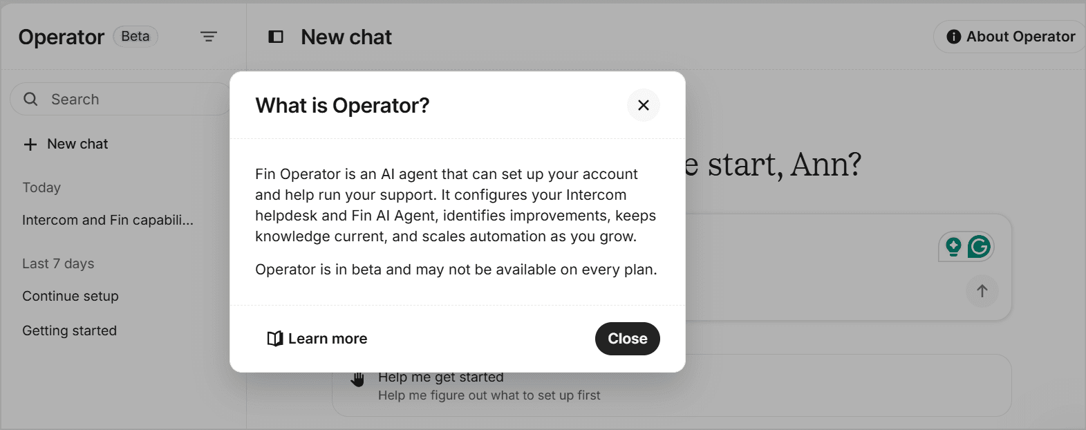 Setting Up Fin AI Agent