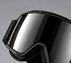 Black reflective snow goggles