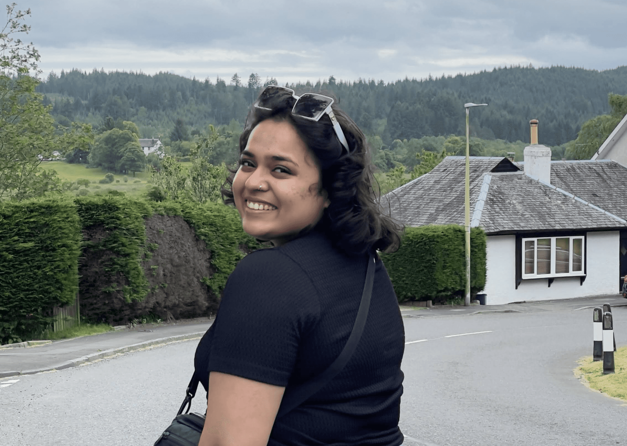 a person wearing a baseball cap