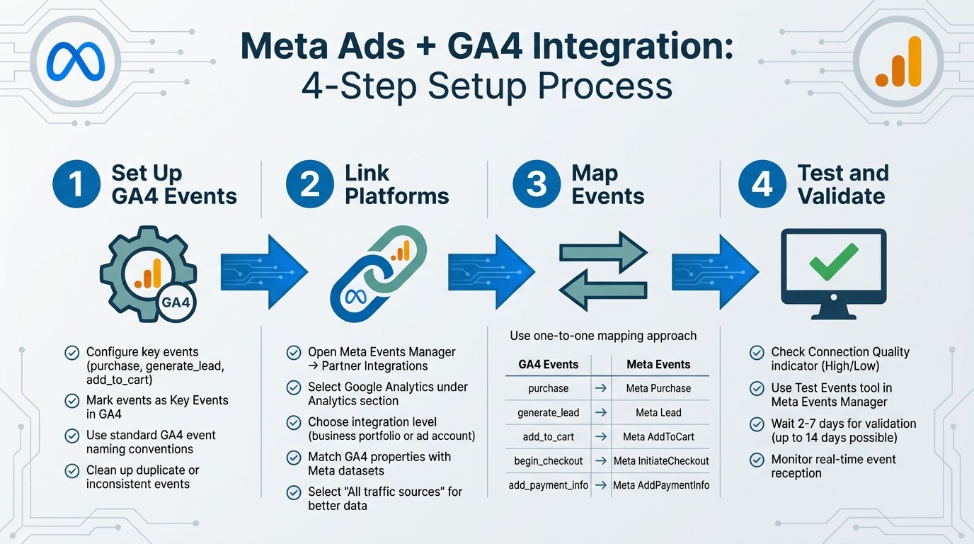 4-Step Process to Connect Meta Ads with Google Analytics 4