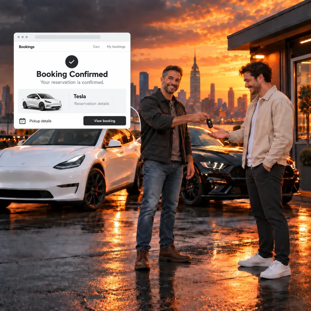 A host handing over the keys after a confirmed direct booking