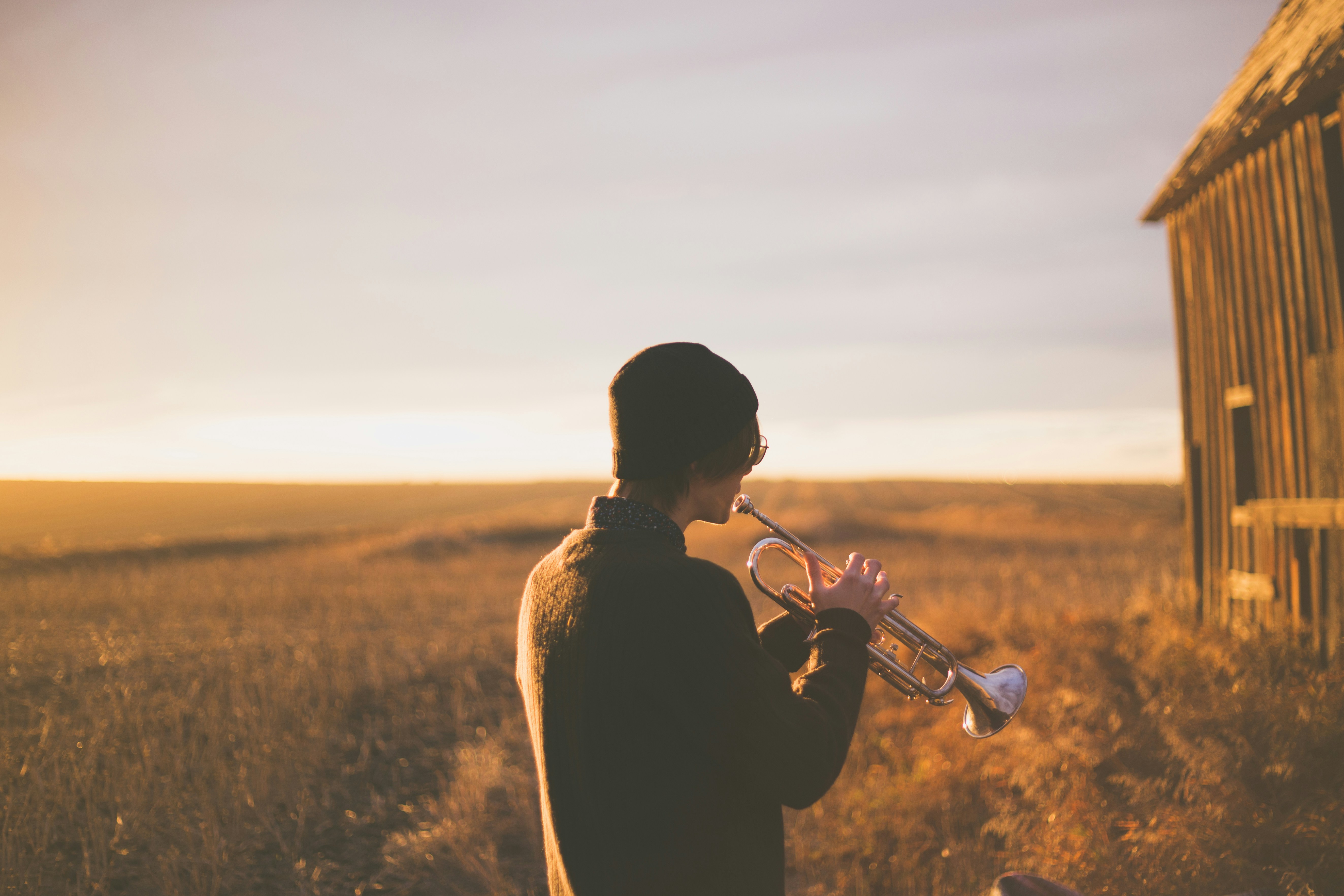 guy playing trumpet