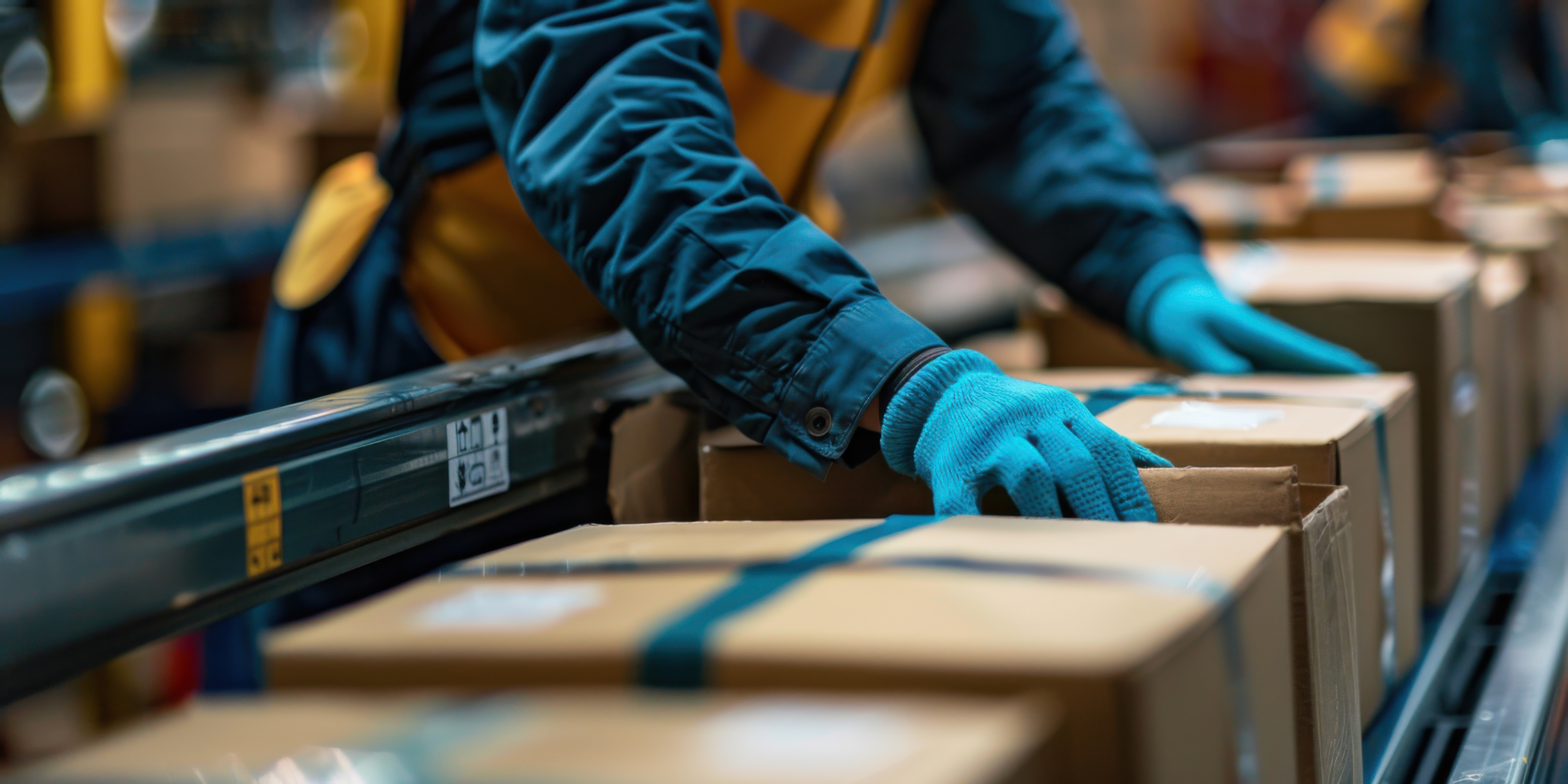 Warehouse pallet racking with pallets on