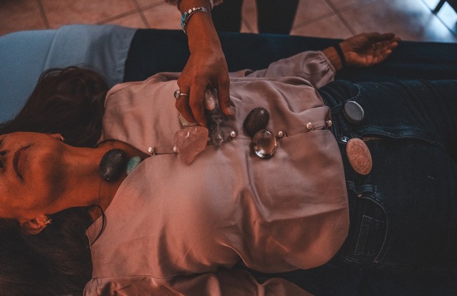 guest enjoying a healing session