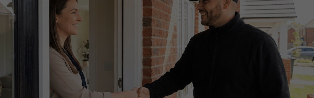 man en vrouw groeten