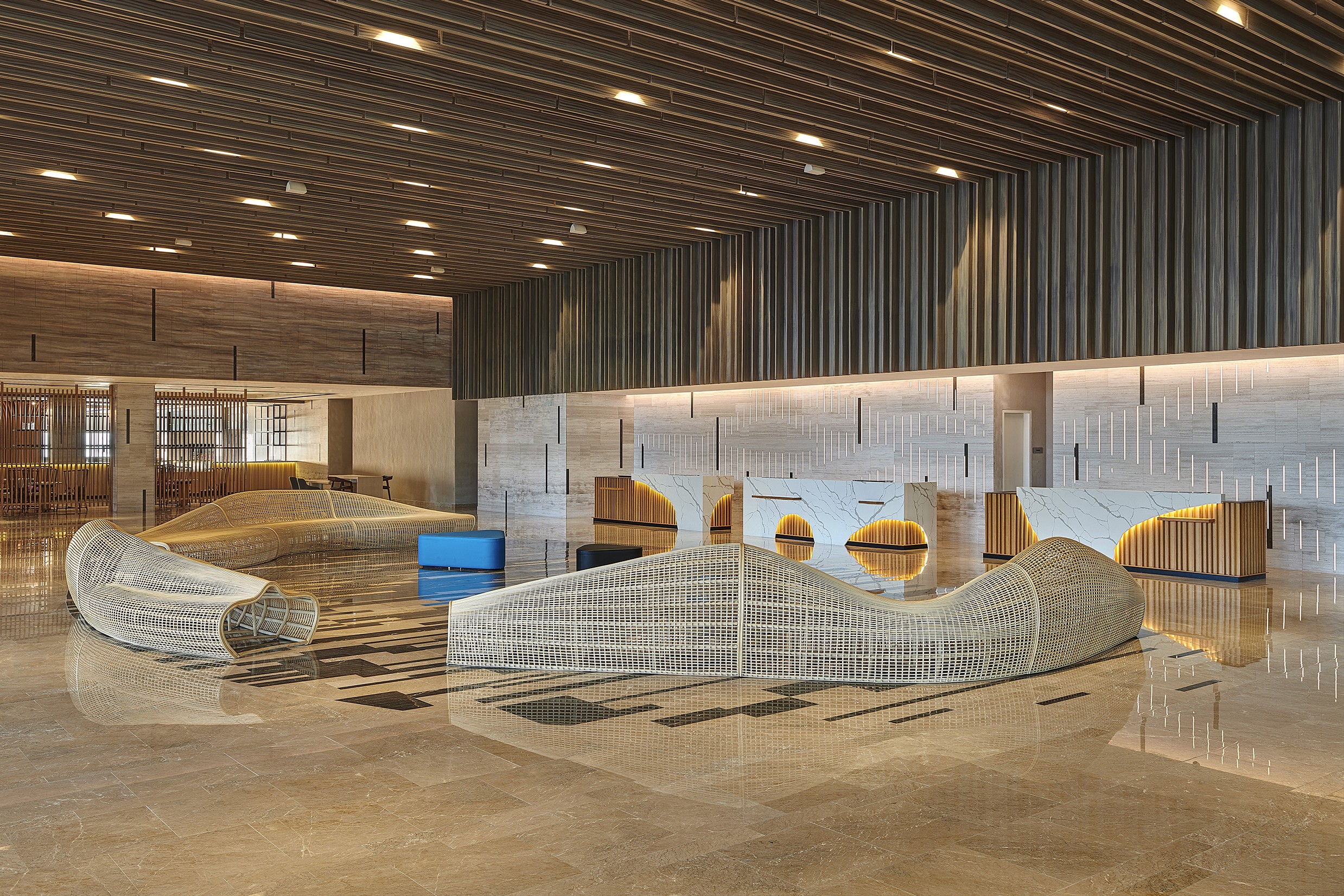 Interior view of Courtyard by Marriott & Apple 99 Suites project by Asima Architects