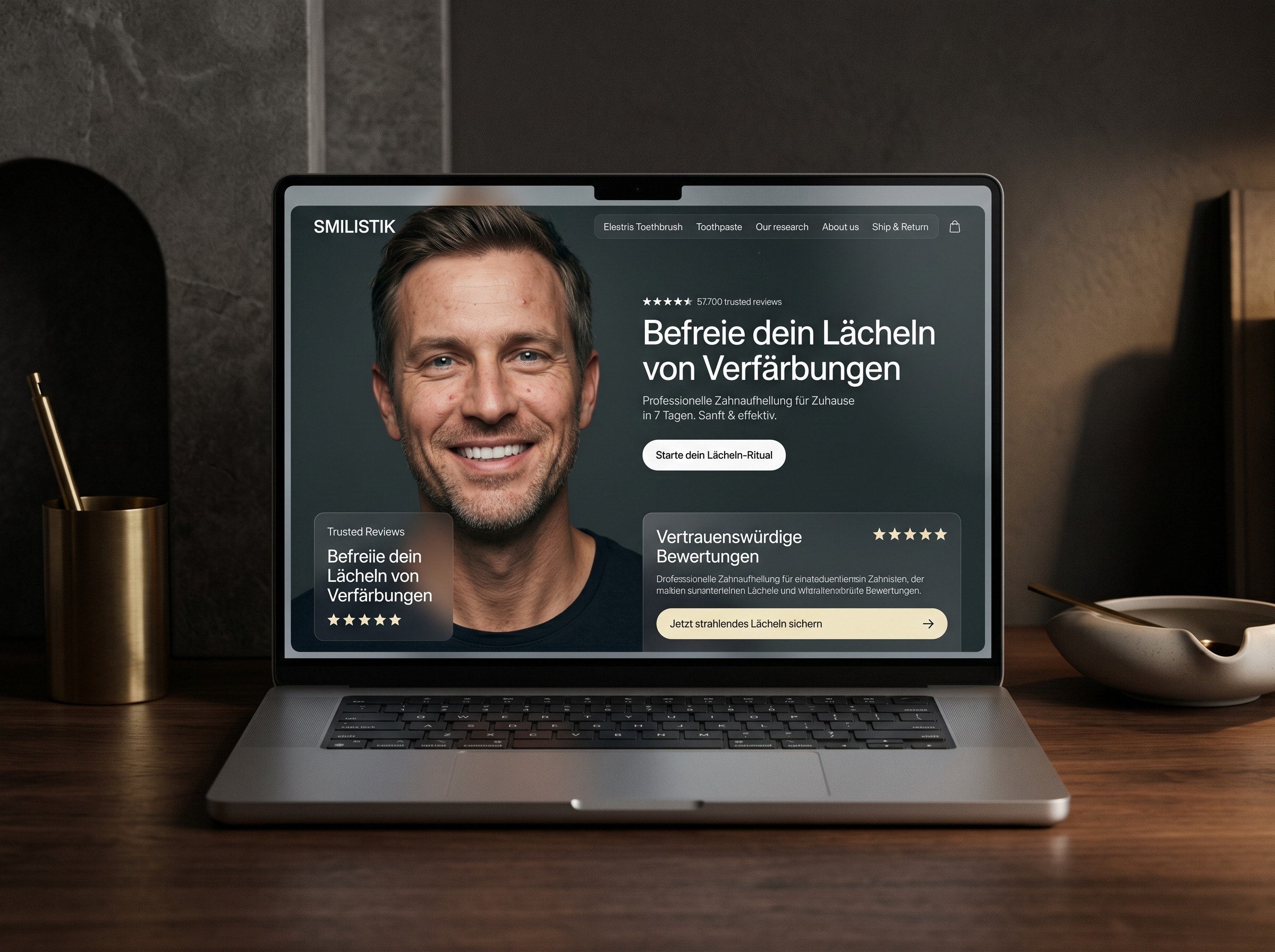 Moderne Dental Website mit mobiler Nutzerführung für Zahnarztpraxis