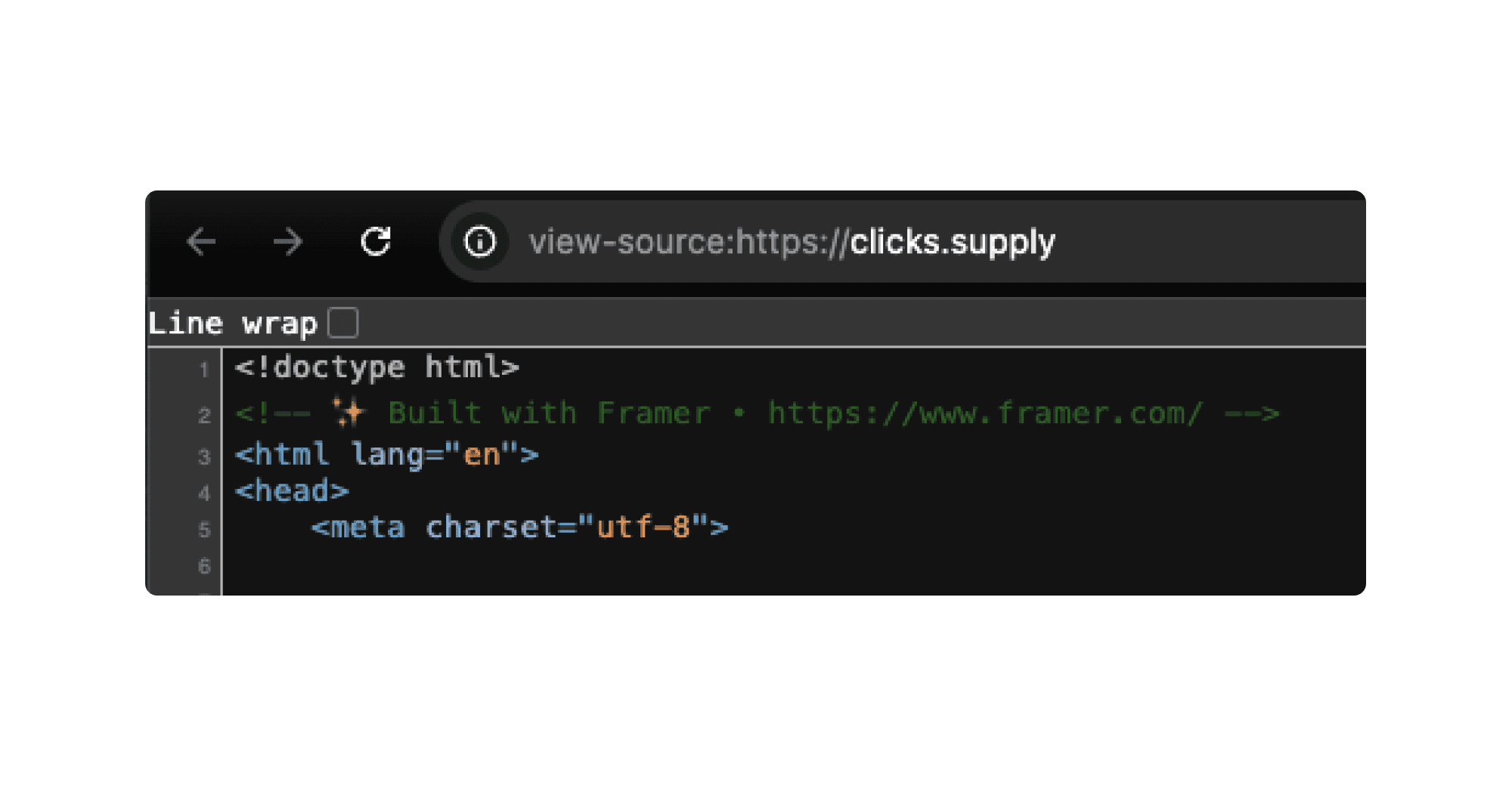 How to check if a site was built in Framer using the page's source code