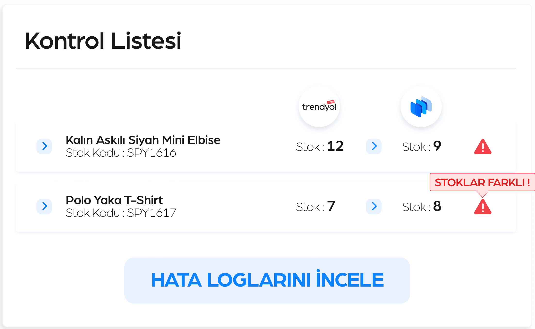 pazaryeri ürün farklılık kontrolü
