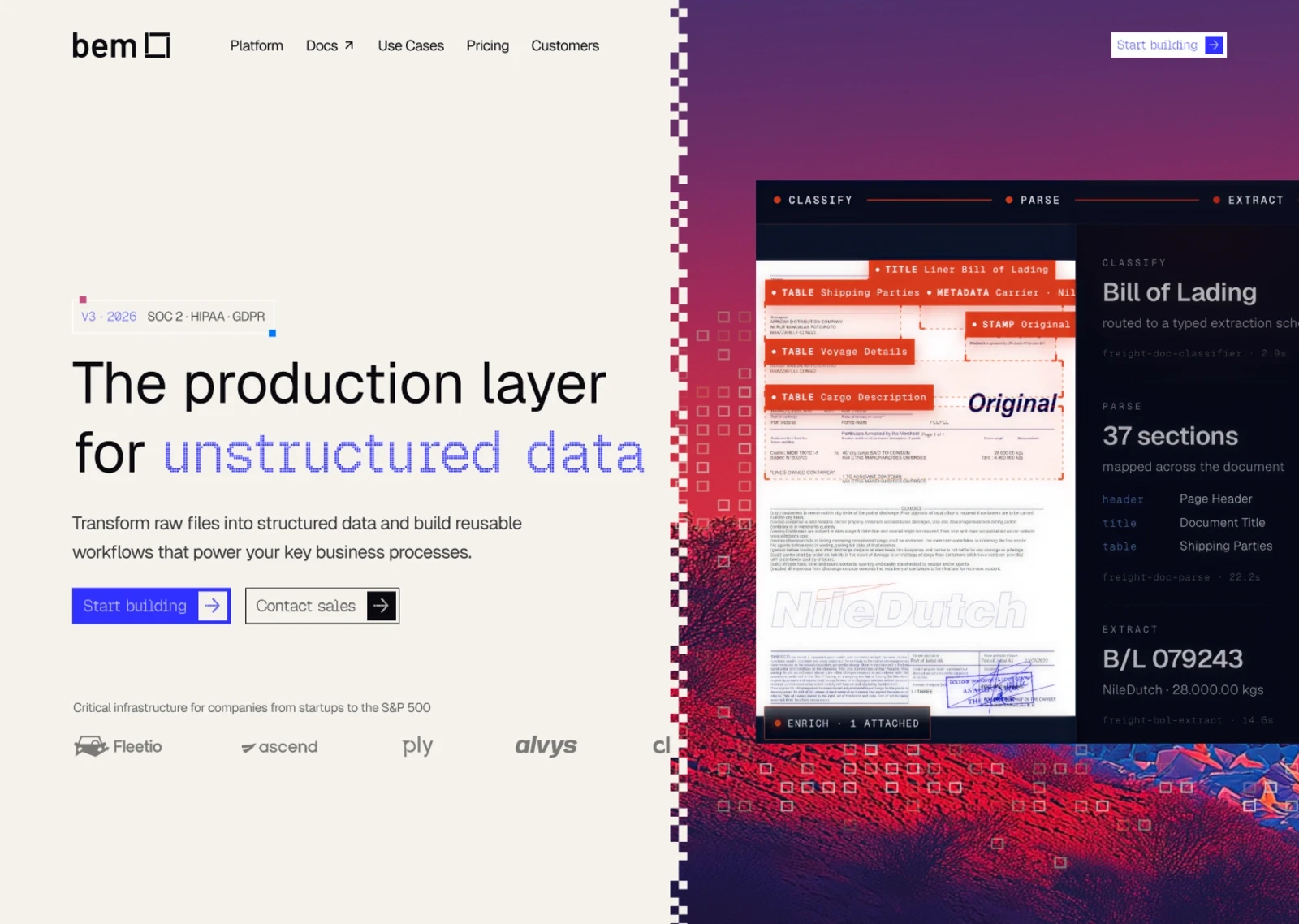 bem — Homepage hero direction