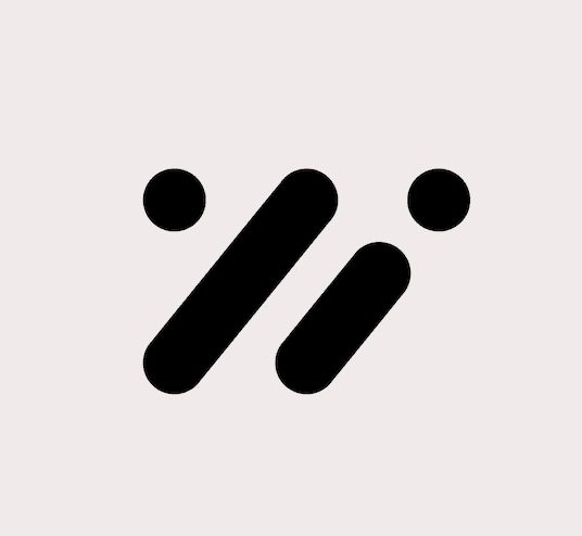 A white icon on a blue background