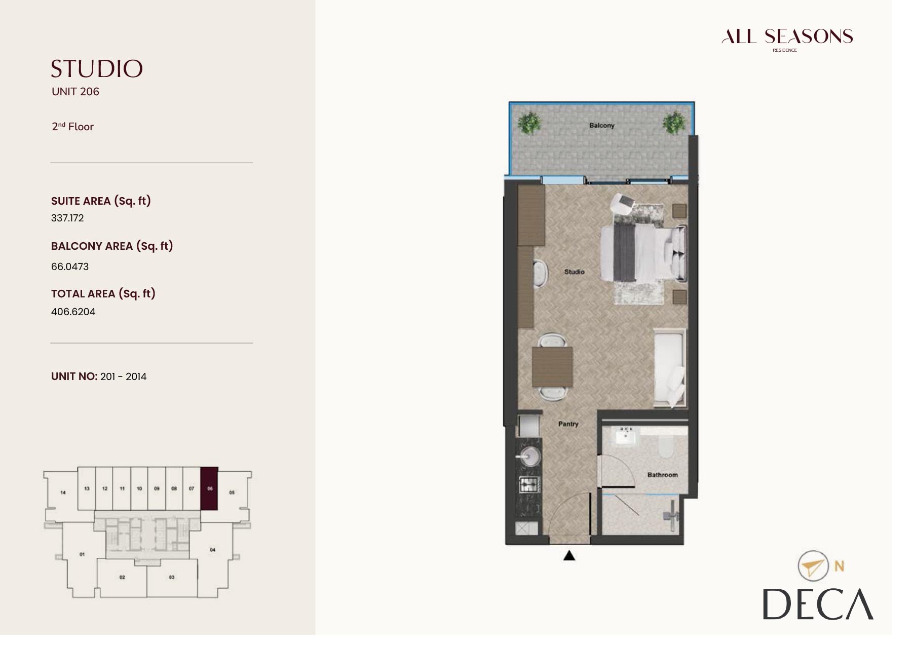 Ola Residences Floor Plan Studio