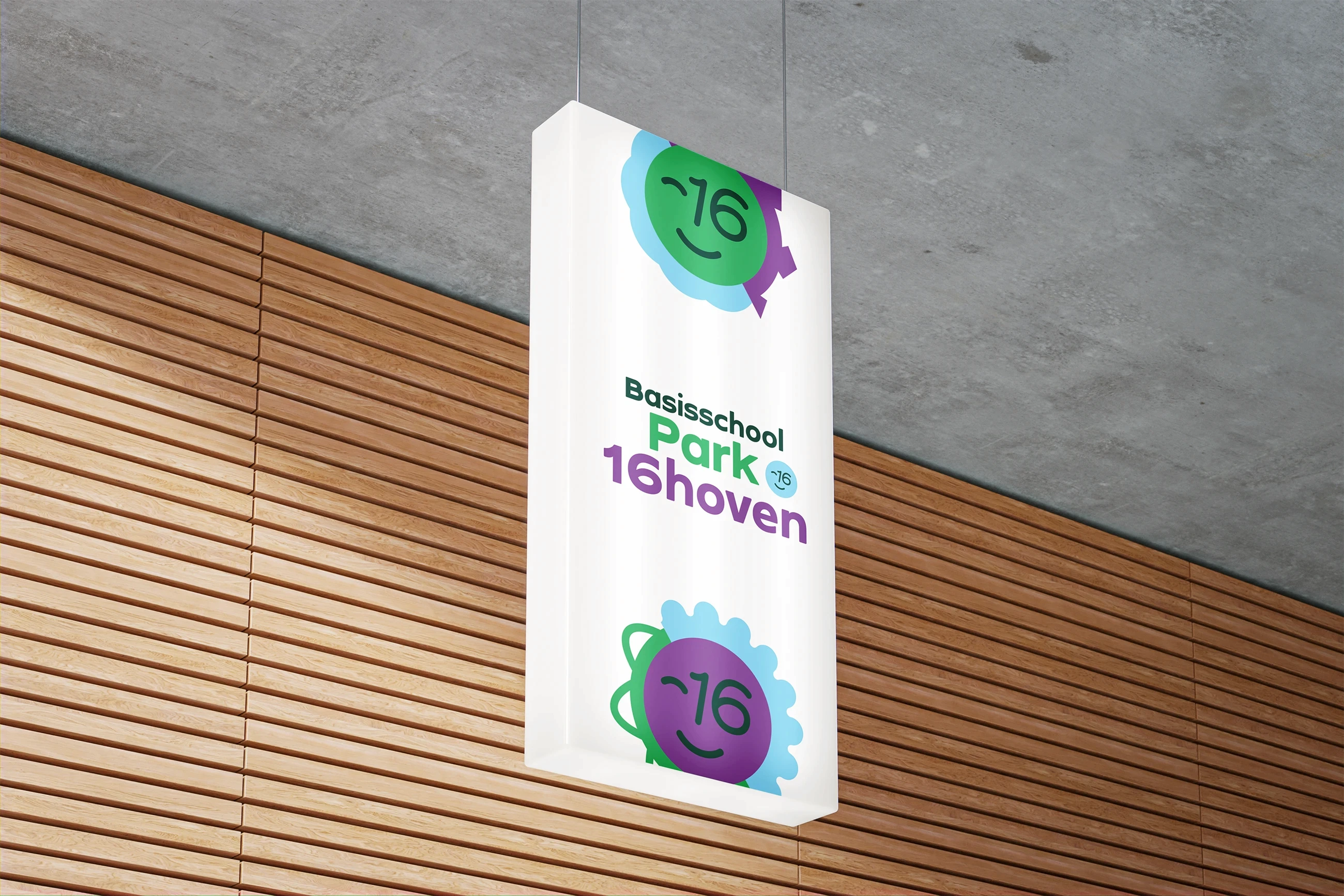 Grafisch ontwerp Basisschool Park 16Hoven bord