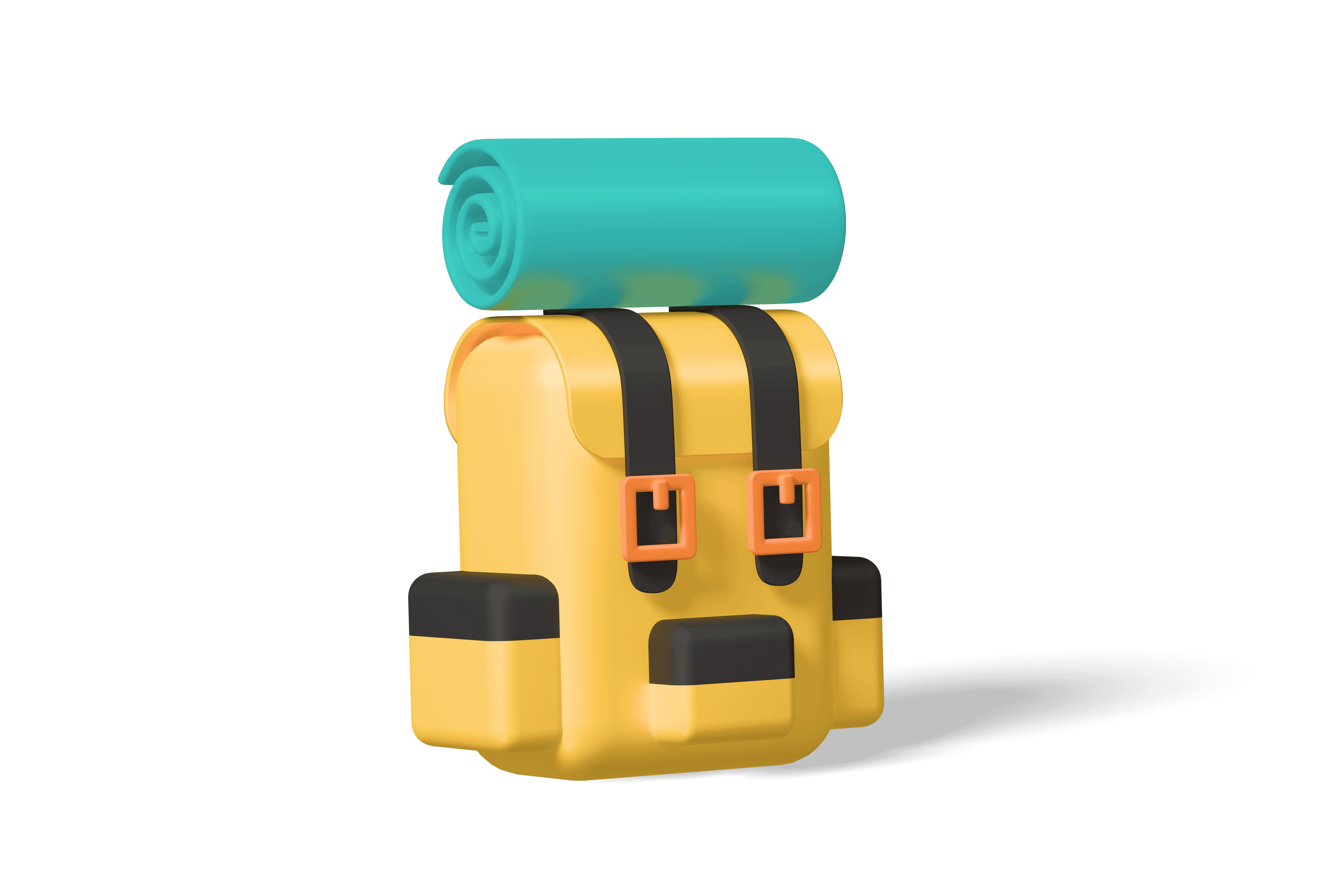 yellow backpack for traveler 